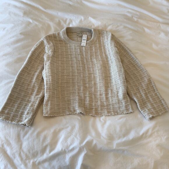 J. Crew Sweaters - NWT J.Crew Cropped Knit Cream Pull-Over Sweater Size M